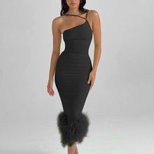 Load image into Gallery viewer, Mari Knit Midi Dress with Feather Hem