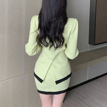 Load image into Gallery viewer, BRIANNA Mint Green and Black Skirt Suit