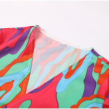 Load image into Gallery viewer, KACEY Multicolour Wrap Mini Dress
