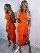 Load image into Gallery viewer, KARLA Crop Top Skirt Set
