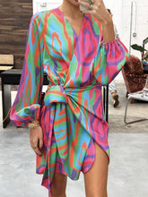 Load image into Gallery viewer, KACEY Multicolour Wrap Mini Dress
