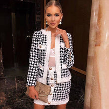 Load image into Gallery viewer, Alicia Houndstooth Two Piece Skirt Set
