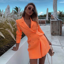Load image into Gallery viewer, Nora Orange Blazer Dress
