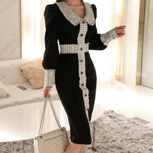 Load image into Gallery viewer, Samantha Black Collared Dress
