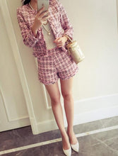 Load image into Gallery viewer, Charlotte Pink Tweed Shorts and Jacket Set
