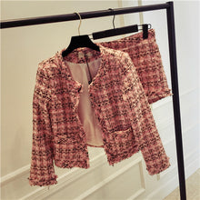 Load image into Gallery viewer, Charlotte Pink Tweed Shorts and Jacket Set
