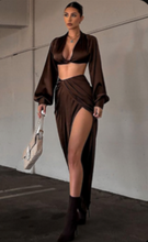 Load image into Gallery viewer, HARPER Two Piece Satin Skirt Set
