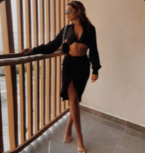 Load image into Gallery viewer, HARPER Two Piece Satin Skirt Set
